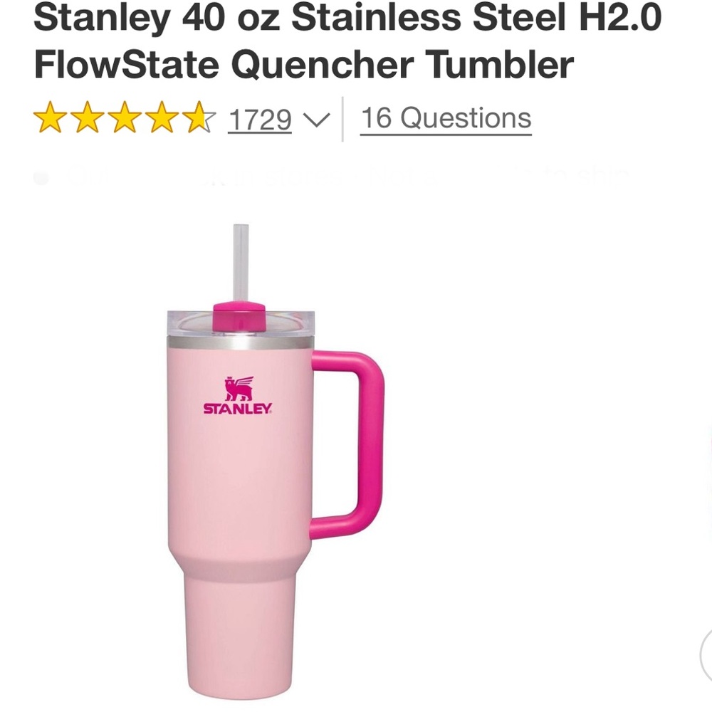 UNOPENED Stanley 40oz Stainless Steel Tumbler - Pink Flamingo *Target Exclusive*